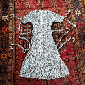 Faithfull the Brand "Nina" V-neck Midi Dress size S